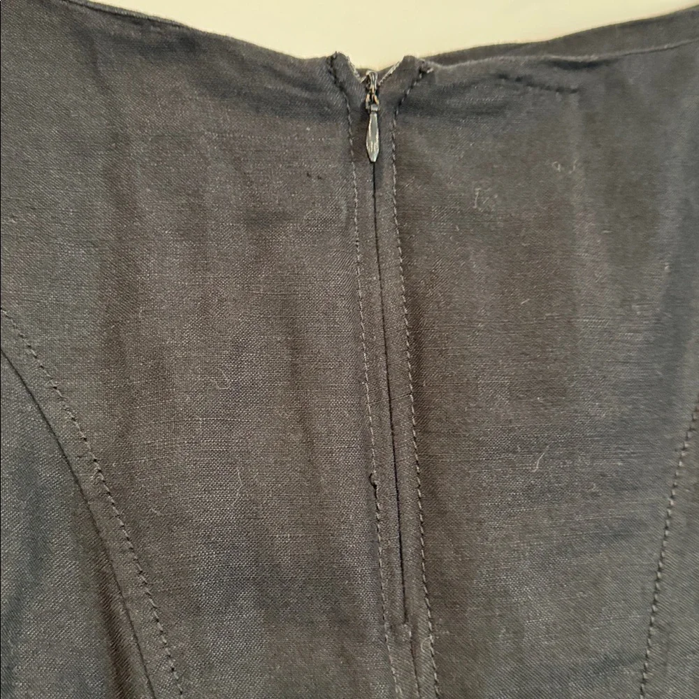 Larry Levine Black Linen Blend A-line Skirt Size 10
